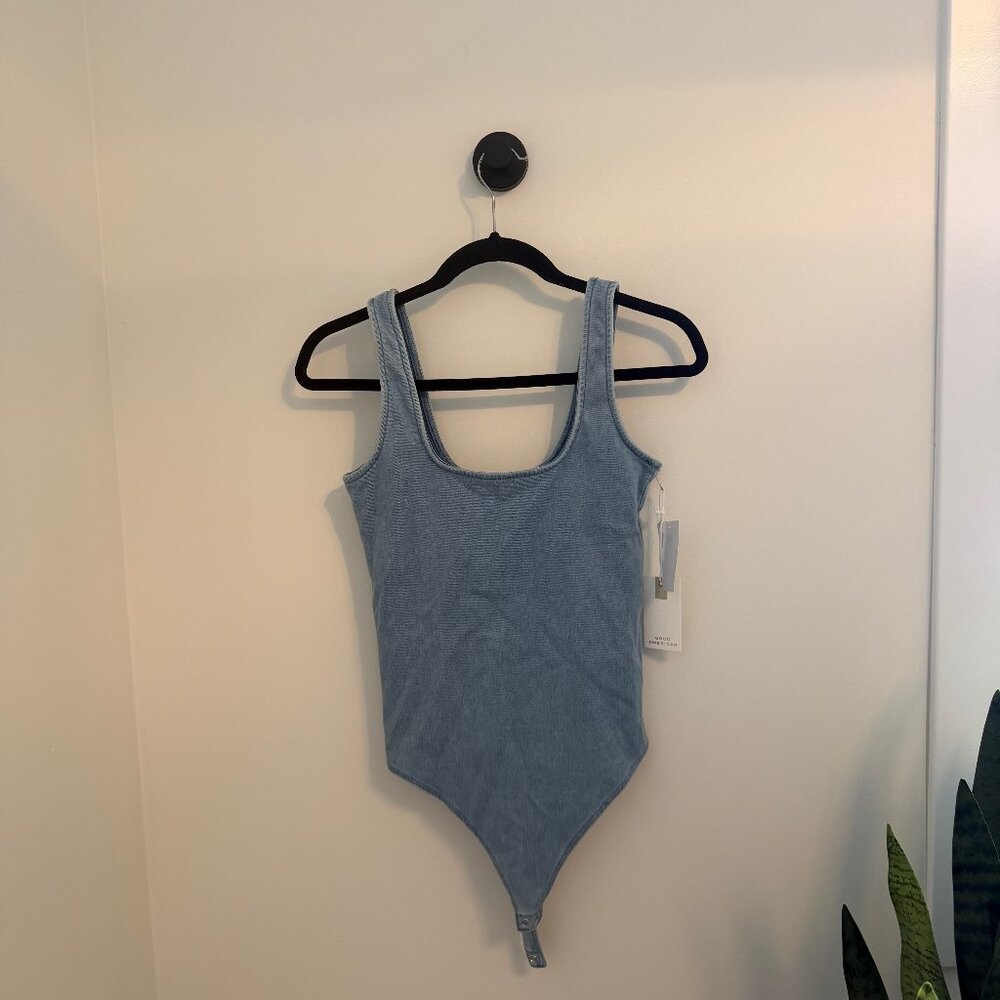 Good American | Denim Thong Bodysuit | Size 2 | Light Wash